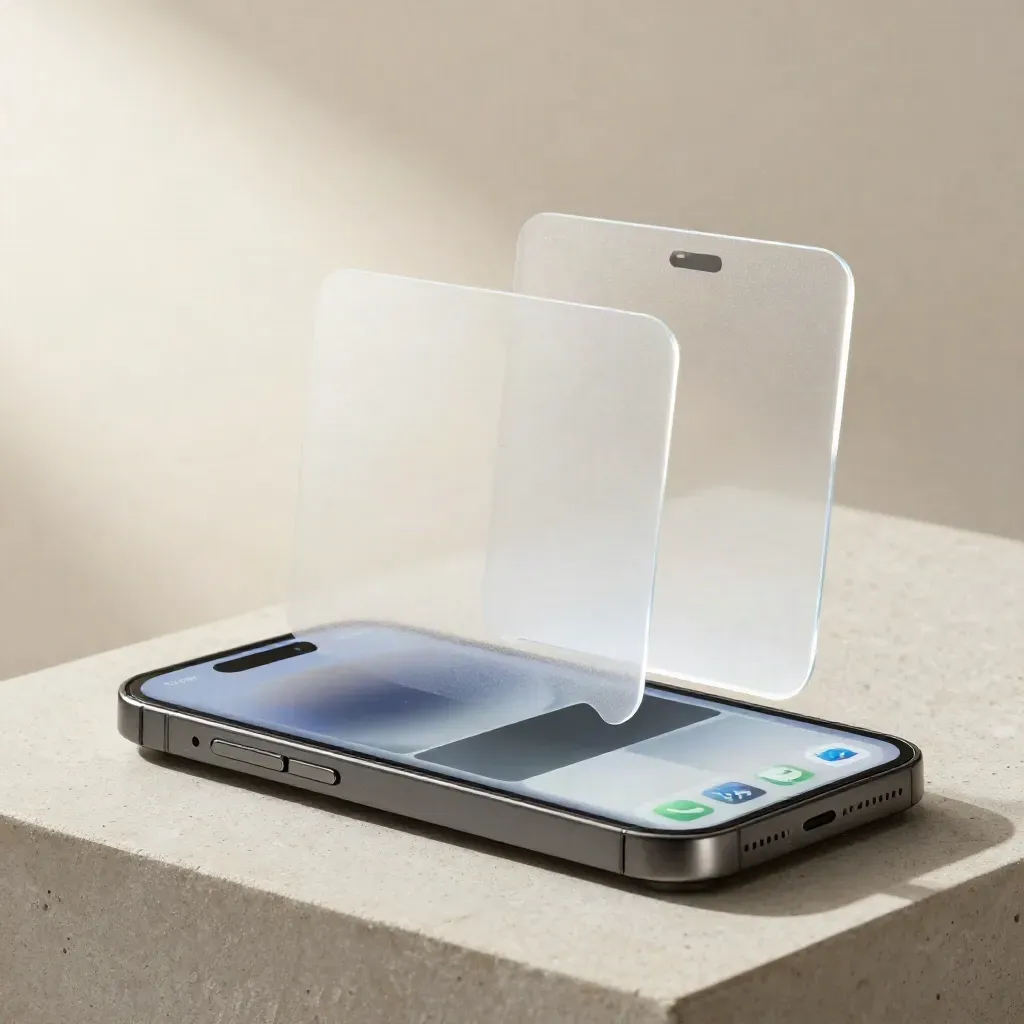 iPhone snapshot setup with translucent overlays settling over a glowing light table